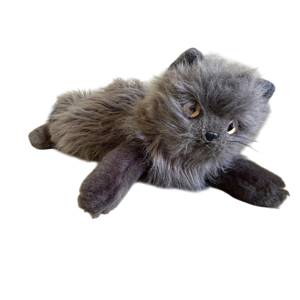 Ty Classic Scat the Cat Grey Long Hair Plush 1999 Vintage Stuffed Animal 12 Inch